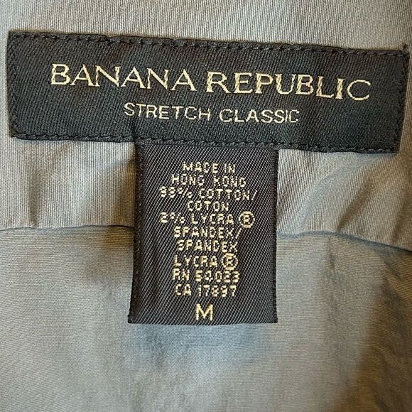 5 for $25🔥Medium Banana Republic Stretch Classic Grey Collared Dress Shirt - Picture 3 of 4